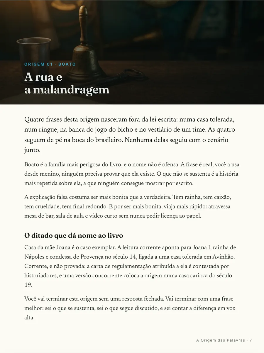Abertura de origem: Cada origem abre em cena, com a família e o nível de certeza declarados na porta